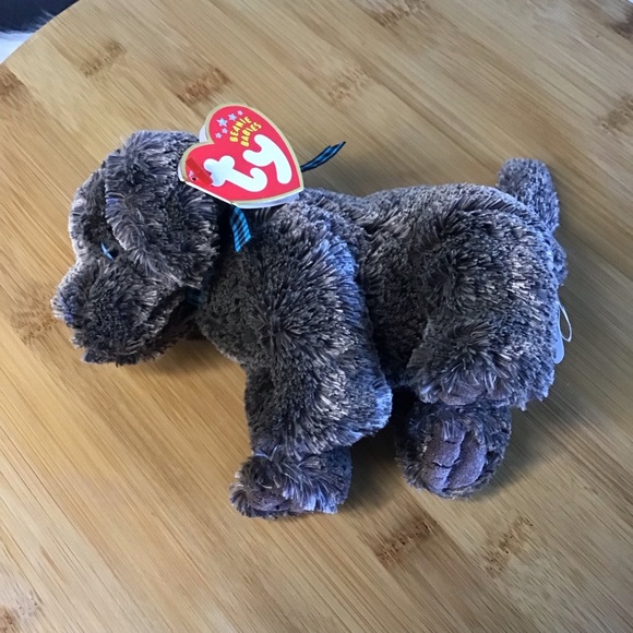 Ty (2] Frisbee Beanie Baby Plush Dog - Picture 2 of 6